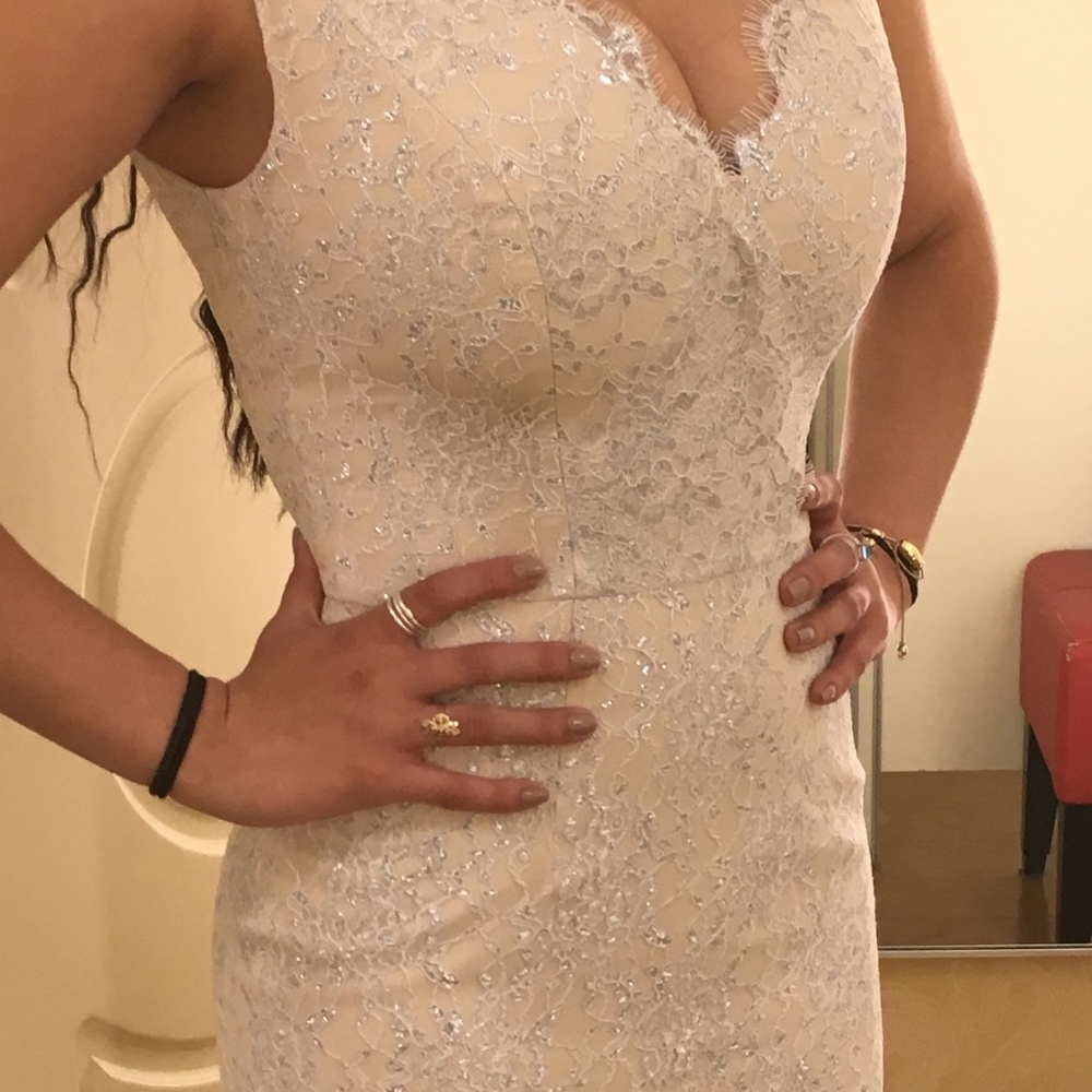 ERIN Fetherston white odette scalloped lace gown